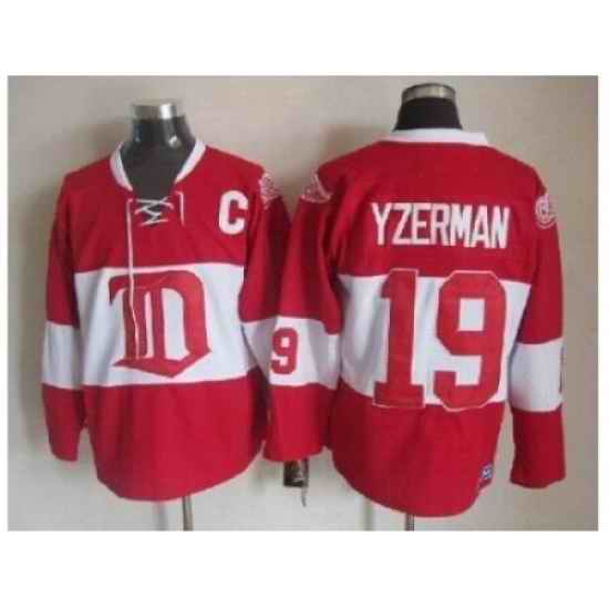 NHL Detroit Red Wings 19 Steve Yzerman classic red jerseys